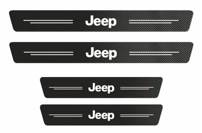 Защитная наклейка на пороги авто Jeep карбон