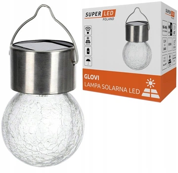 Солнечный стеклянный подвесной шар SuperLED — декоративное LED освещение для сада и террасы, 5159