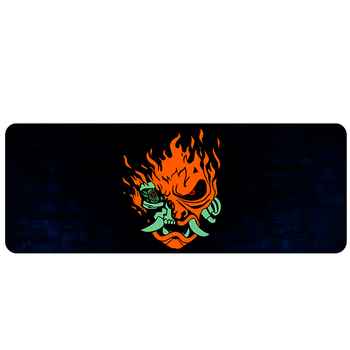 Килимок тканинний Cyberpunk Fire Skull 300x600 з прошивкою 2мм для ігрового столу