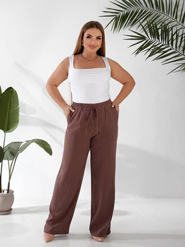 Брюки женские из американского крепа (Мод. 280) Кофейный, 50-52
