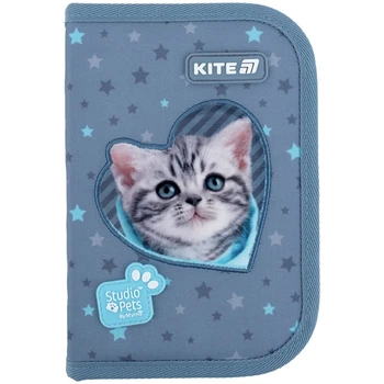 Пенал для дівчинки без наповнення Kite Studio Pets SP25-622-3, 1 відділення, 2 відворота