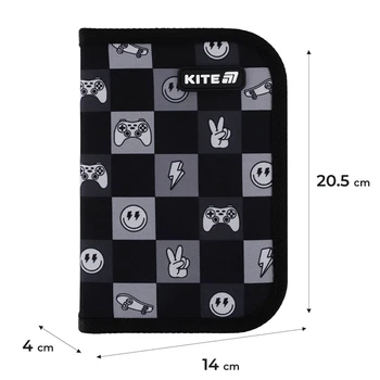 Пенал без наповнення Kite Game On K25-621-4, 1 відділення, 1 відворот
