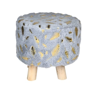 Пуф Stenson Plush фланелевий сірий з дерев’яною кришкою, 28×30 см (R33441)