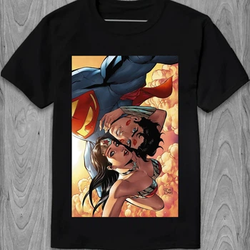 Чоловіча футболка Ліга справедливості Superman and Wonder Woman PG02502 goodreclama XL Чорний