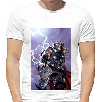 Чоловіча футболка Thor and his hammer. Блискавка PG02049 goodreclama XL Білий