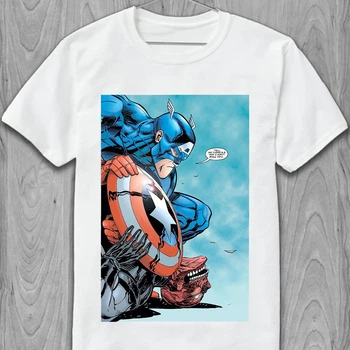 Футболка чоловіча Captain America Капітан Америка сторінка з коміксу PG02083 goodreclama XS Білий