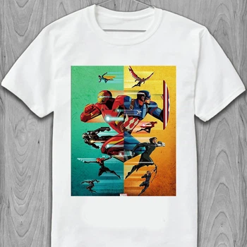 Футболка чоловіча Marvel коміксі Марвел Iron man and Captain America PG02564 goodreclama XL Білий