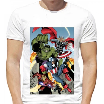 Чоловіча футболка Avengers Месники постер зі всіма персонажами PG02063 goodreclama M Білий