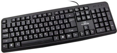 Klawiatura przewodowa Titanium Standard TK101 USB Black (TK101BG)