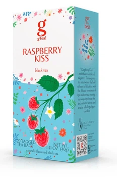 Черный чай из малины g'tea! Raspberry Kiss 20 пакетиков