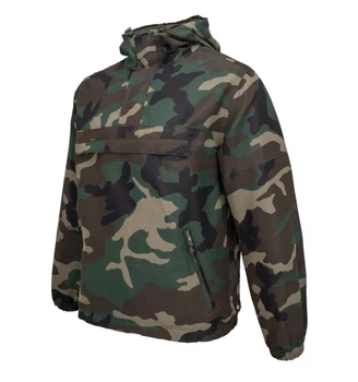 Тактичний анорак BRANDIT Summer Windbreaker Woodland, літній анорак водонепроникний XL