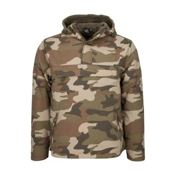 Анорак тактичний Brandit Windbreaker Light Woodland — тепла флісова куртка-вітровка, водонепроникна XL