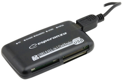 Кардрідер Esperanza All-In-One USB 2.0 Black (5905784768618)