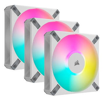 Вентилятор Corsair AF120 RGB Elite White Triple Pack (CO-9050158-WW), 120x120x25мм, 4-pin PWM, белый