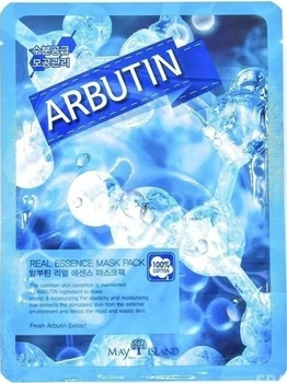 Осветляющая тканевая маска для лица с арбутином May Island Real Essence Arbutin Mask Pack 25 мл (8809515400280)