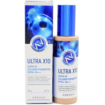 Увлажняющий тональный крем Enough Ultra X10 Cover Up Collagen Foundation SPF50+ PA +++ №21 100 мл (8809605871006)