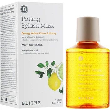 Сплэш-маска для сияния "Энергия. Цитрус и мед" Blithe Patting Splash Mask Energy Yellow Citrus & Honey 150 мл (8809501660230)