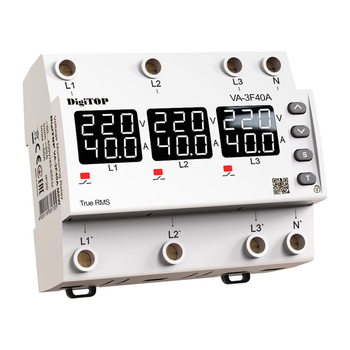 Реле напруги DigiTOP VA-3F40A M6W з контролем по струму