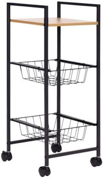 Regał ModernHome by Multistore z 2 koszami i półką organizer na kółkach (SNJ293070Q-WL-O)