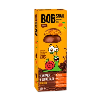 Цукерки натуральні мангові в молочному шоколаді Bob Snail 30 г (19203894)