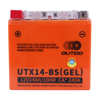 Аккумуляторы для мотоциклов OUTDO Moto GEL 6CT 14Ah L+ UTX14-BS(GEL)