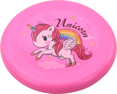 Літаючий диск Frisbee LEAN Toys Єдиноріг 20 см 17516 Pink (5905991003656)