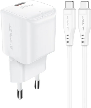 Ładowarka sieciowa Acefast A73 mini PD20W GaN single USB-C charger set C3-03 White (6974316282655)