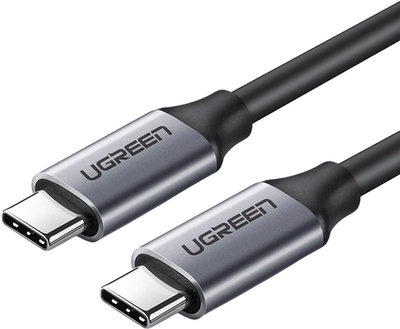 Кабель Ugreen US161 USB Type-C Male to USB Type-C 60W (3А) Male Cable Nickel Plating Aluminum Shell 3A 1.5 м Gray (50751)