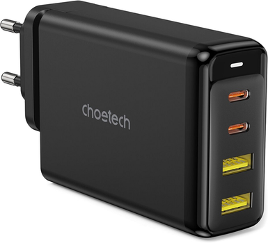 Ładowarka sieciowa Choetech PD6005 4xUSB 140W GaN (2xUSB-C+2xUSB-A) Black (PD5007-EU-WH)