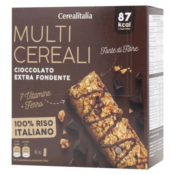 Батончик Мультизерновий Day By Day Чорний Шоколад з Вітамінами і Мінералами Cerealitalia 126 г (20198153)