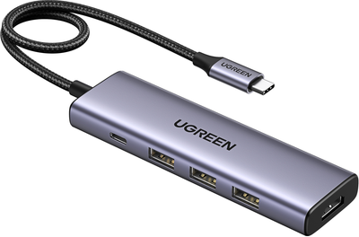 Hub USB Ugreen USB-C to HDMI + 3 x USB 3.0 + PD Power Port Space Grey (UGR-15596)