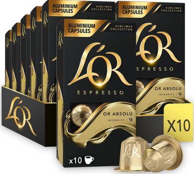 Набір кави в капсулах Nespresso L'OR Or Absolu 10 пачок по 10капсул