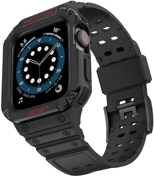 Pasek z etui Hurtel Protect Strap Band do Apple Watch 38/40/41 mm Black (9145576231524)