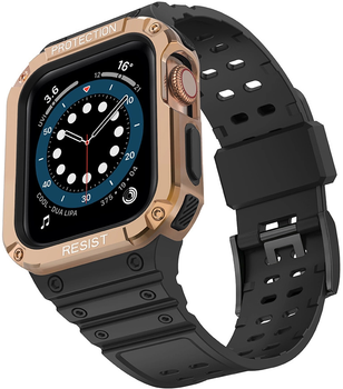 Ремінець із чохлом Hurtel Protect Strap Band для Apple Watch 38/40/41 мм Black/Rose Gold (9145576231531)