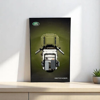Арт Держатель Рамка 80x50 см. на Стену для Фирменного Конструктора Technic Land Rover Defender (42110) / Подставка на Стену для Ленд Ровер Дефендер - Type-A