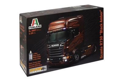 Збірна модель 1/24 вантажний автомобіль / тягач Scania R730 Black Amber Italeri 3897