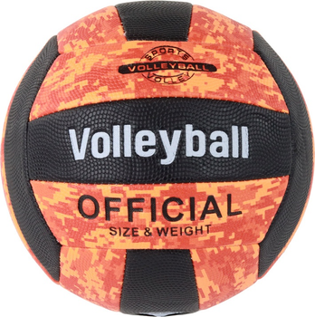 Piłka do siatkówki LEAN Toys 17084 Rozmiar 5 Orange-Black (5905884459416)