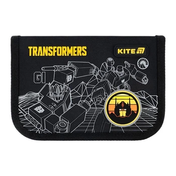 Пенал Kite Transformers "Трансформеры" 1 отделение с 1 отворотом каркасный на молнии черный (TF25-621)