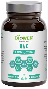 Амінокислота Biowen NAC N-ацетил-L-цистеїн 100 капсул (5904806120571)