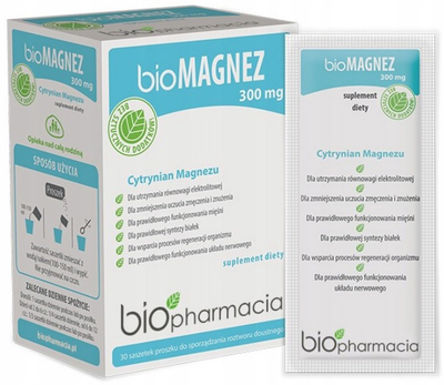 Мінерали Biopharmacia біоМагній 300 мг 30 пакетиків (5905806900019)