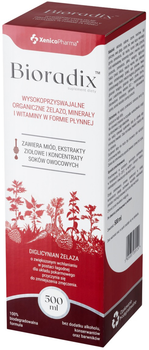 Minerały Xenico Pharma Bioradix żelazo organiczne w płynie 500 ml (5905683269124)