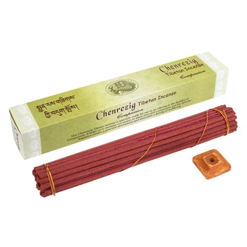 Благовония Тибетские Gangchen Ченрезиг Chenrezig + Керамическая подставка 20,5х3.2x3.2 см (26806)