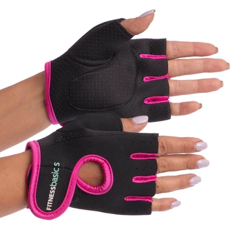 Перчатки для фитнеса и тренировок FITNESS Basics BC-893 L Черный-розовый