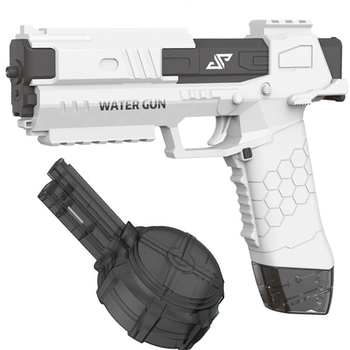 Водяний пістолет електричний 23 см Glock water gun 668-60 зарядка від USB білий