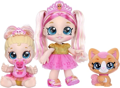 Кукла Кинди Кидс Семья Тиара Спарклз с сестричкой и питомцем kindi kids 50216