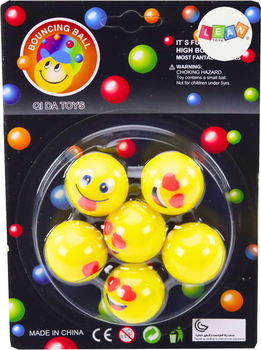 Набір каучукових м'ячів LEAN Toys Emoji 20376 6 шт. Yellow (5905991026655)