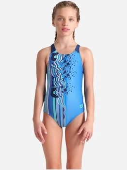 Дитячий суцільний купальник для дівчинки Arena Palette Swimsuit Swim Pro Back 007918-770 128 см Блакитний/Синій (3468337495567)