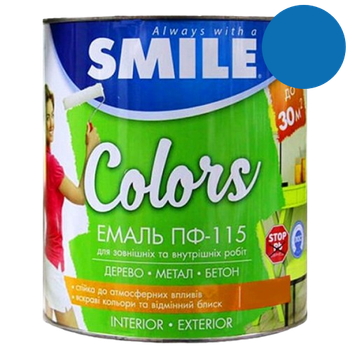 Емаль алкідна ПФ-115 Smile синя Вага: 0.9 кг