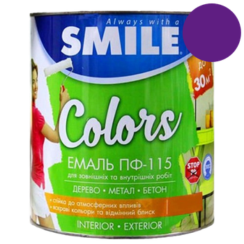 Емаль алкідна ПФ-115 Smile фіолетова Вага: 0.9 кг