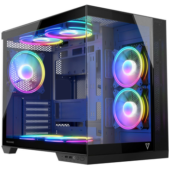 Корпус для комп'ютера Modecom VOLCANO PANORAMA APEX Midi-Tower ATX 7xFans ARGB Black (AT-PANORAMA-7F-ARGB-10-00)